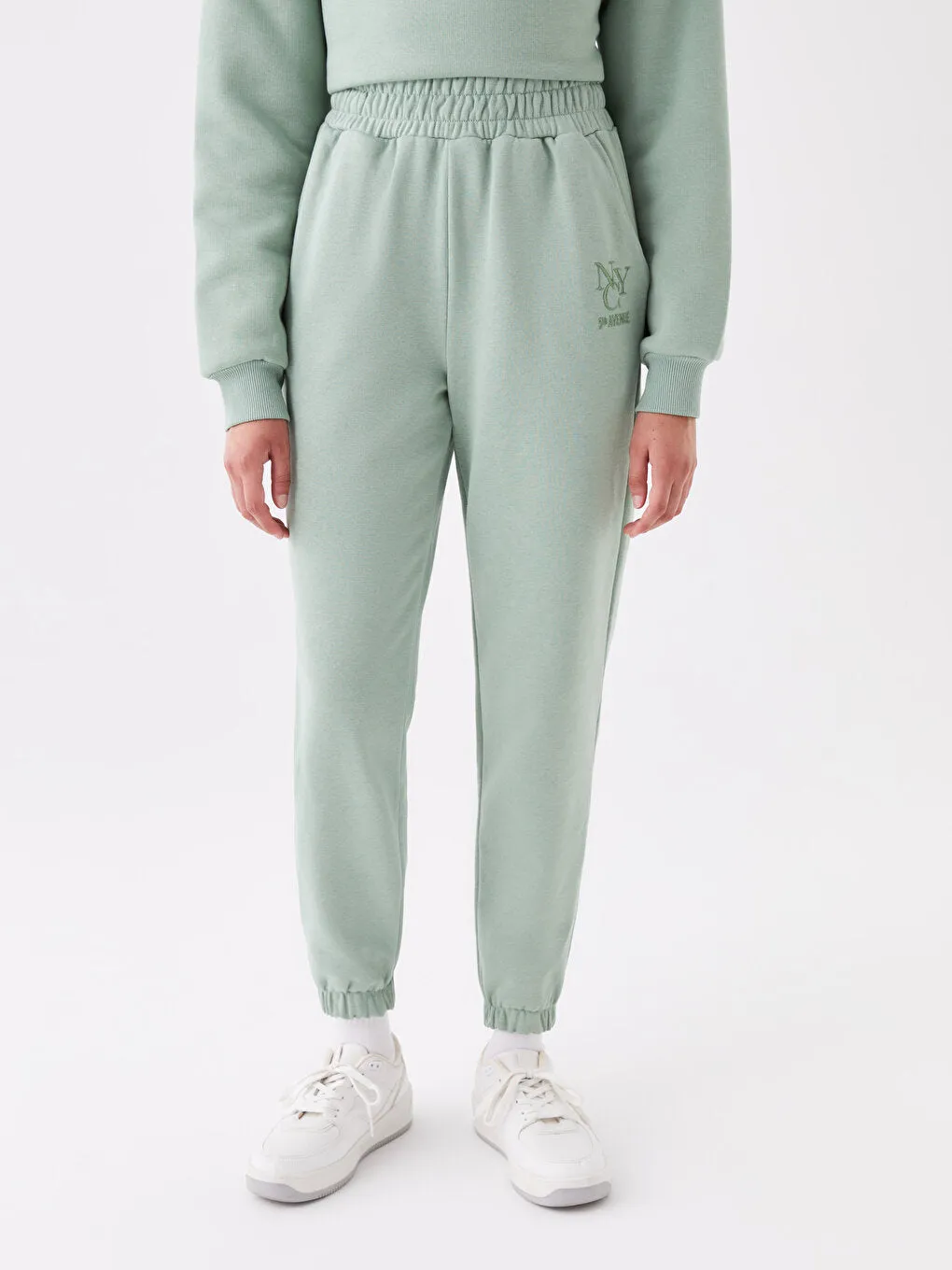 Embroidered Women Jogger Sweatpants with Elastic Waist
