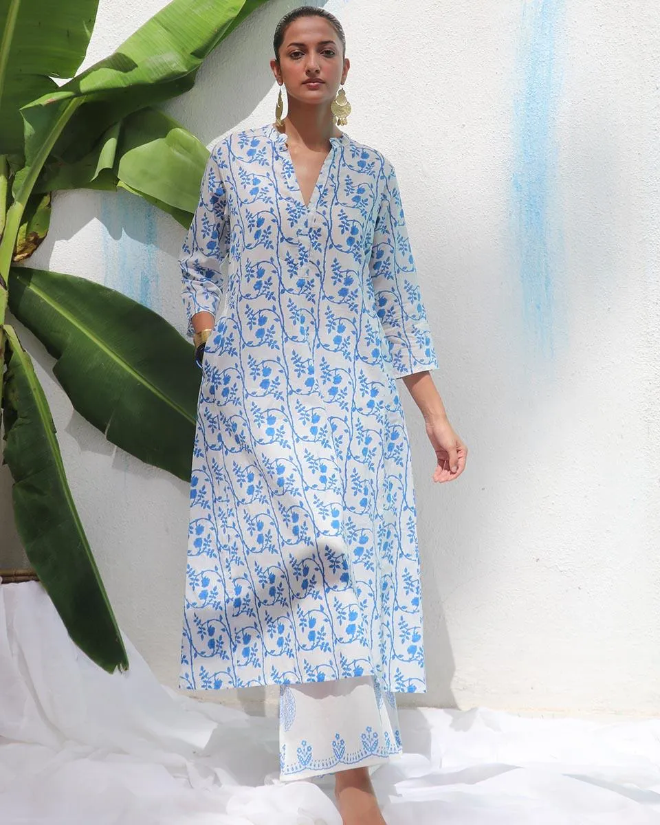 Estelle Handprinted Cotton Kurta Set - WITC