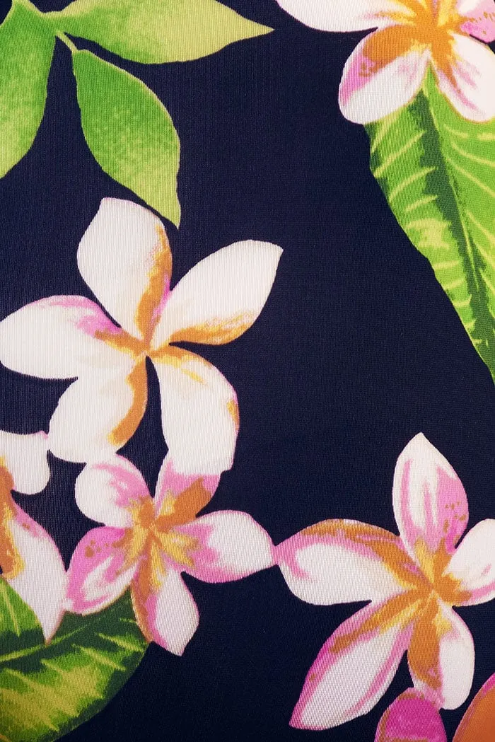 Esther Williams Tropical Flower Print High Waist Vintage Bikini Bottoms with Tummy Control
