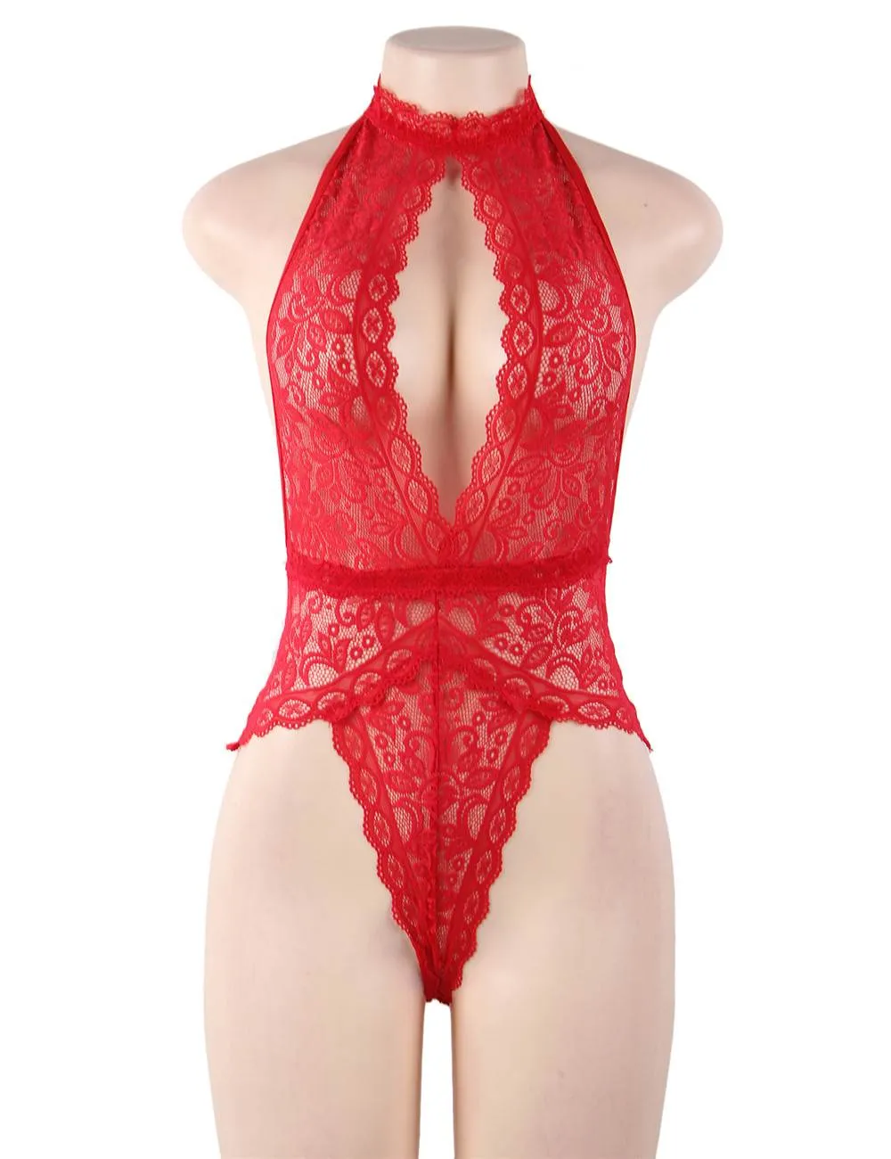 Exquisite Lace Open Cup Teddy With Farawlaya