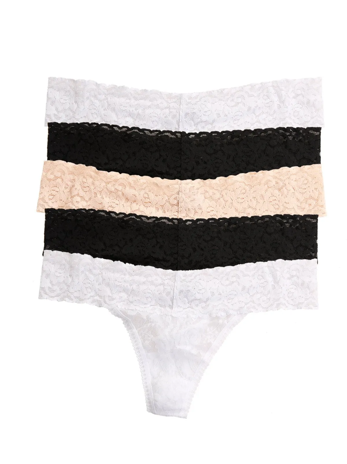 Felina Signature Stretch Lace Low Rise Thong 5-Pack