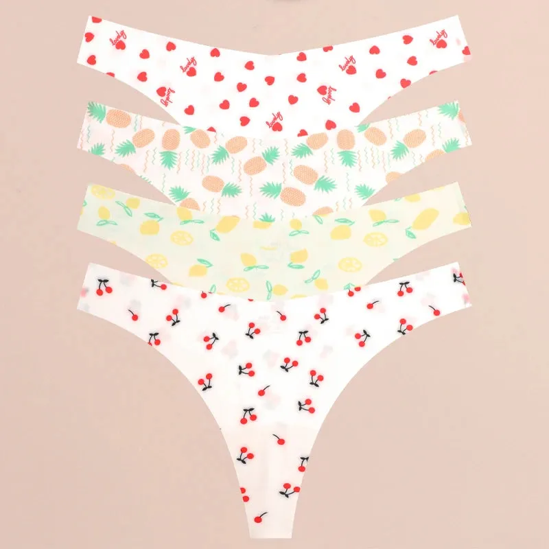 FINETOO 4Pcs Ultra Soft Leopard Print Thongs Comfort Lingerie