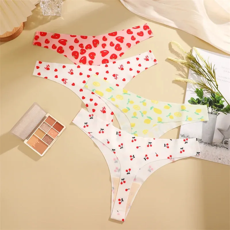 FINETOO 4Pcs Ultra Soft Leopard Print Thongs Comfort Lingerie