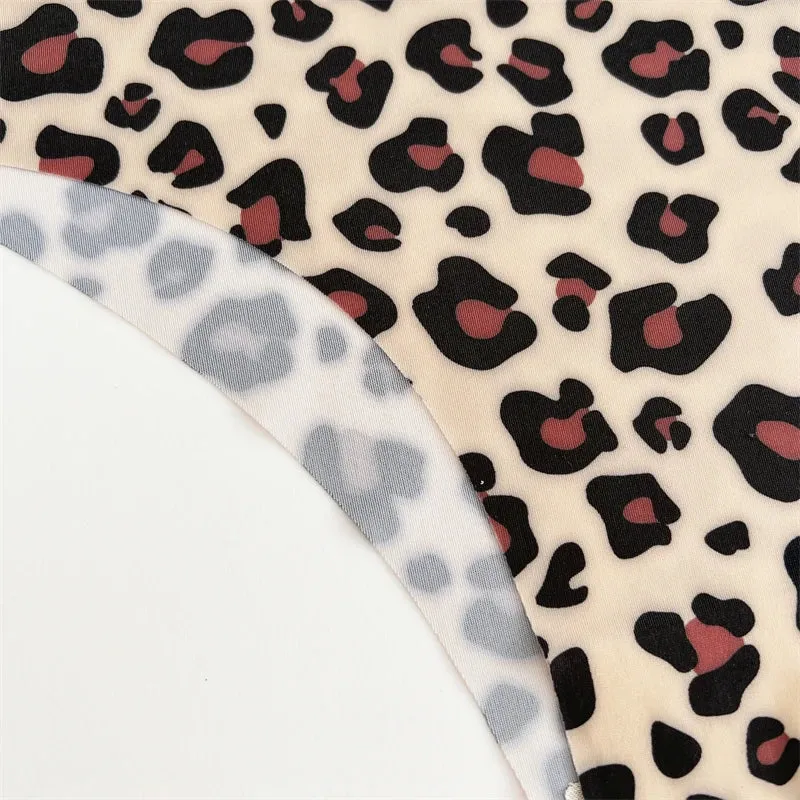 FINETOO 4Pcs Ultra Soft Leopard Print Thongs Comfort Lingerie