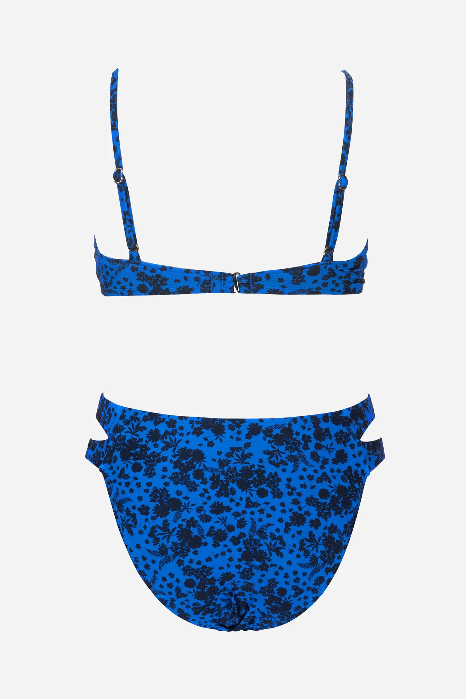 Floral Colombia Coast Cutout Top & Cheeky Hipster Bikini Set