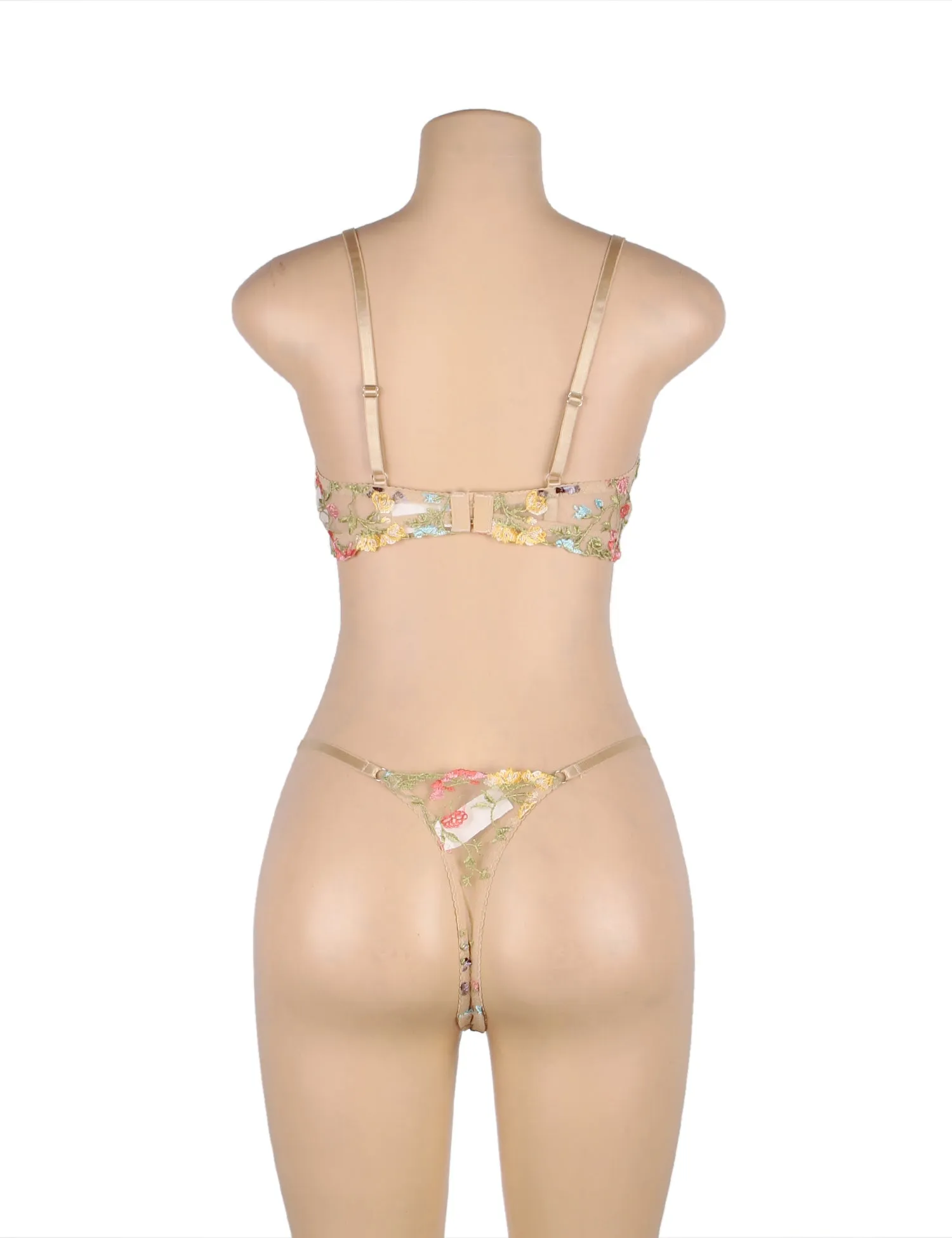 Floral Embroidery Underwire Lingerie Egypt Set