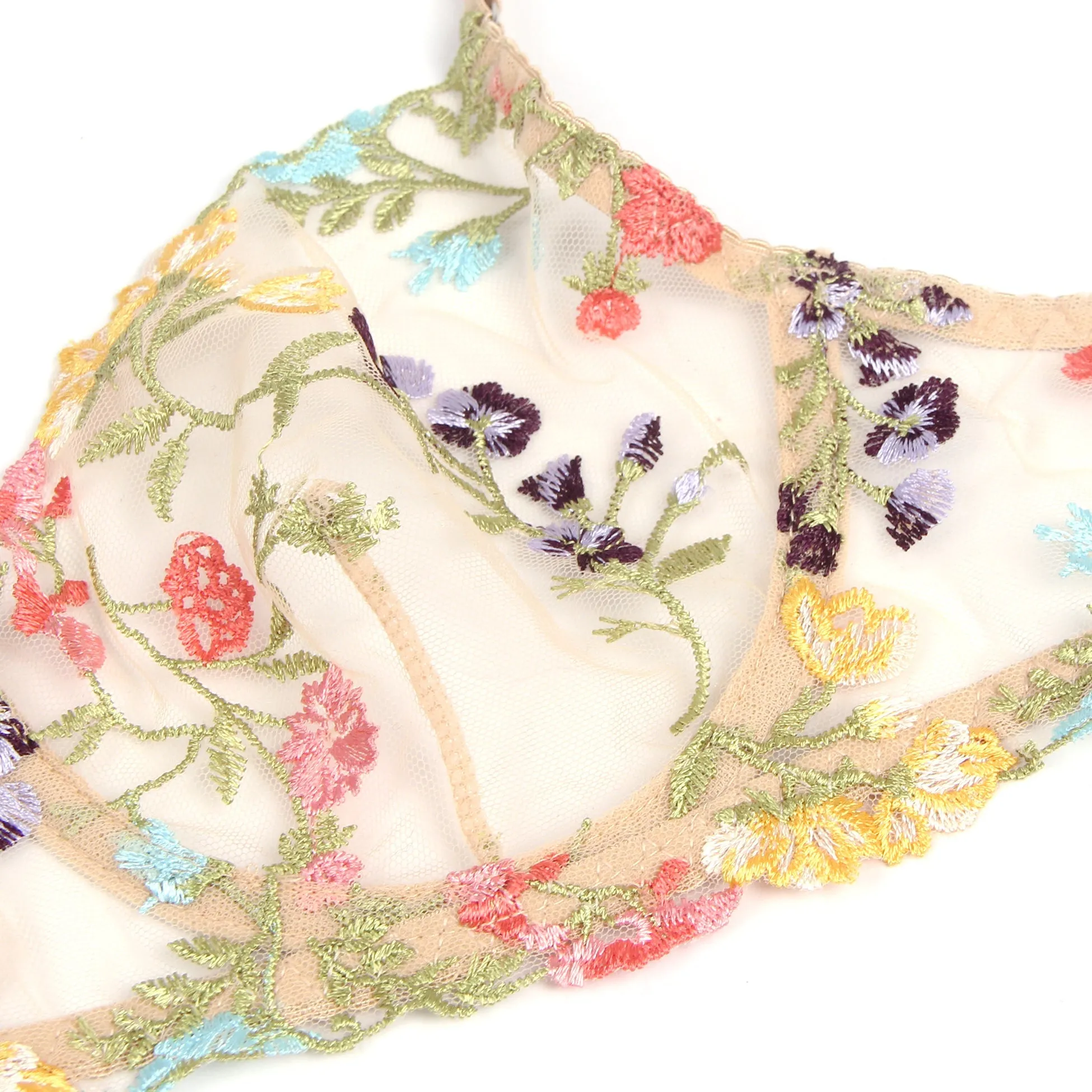 Floral Embroidery Underwire Lingerie Egypt Set