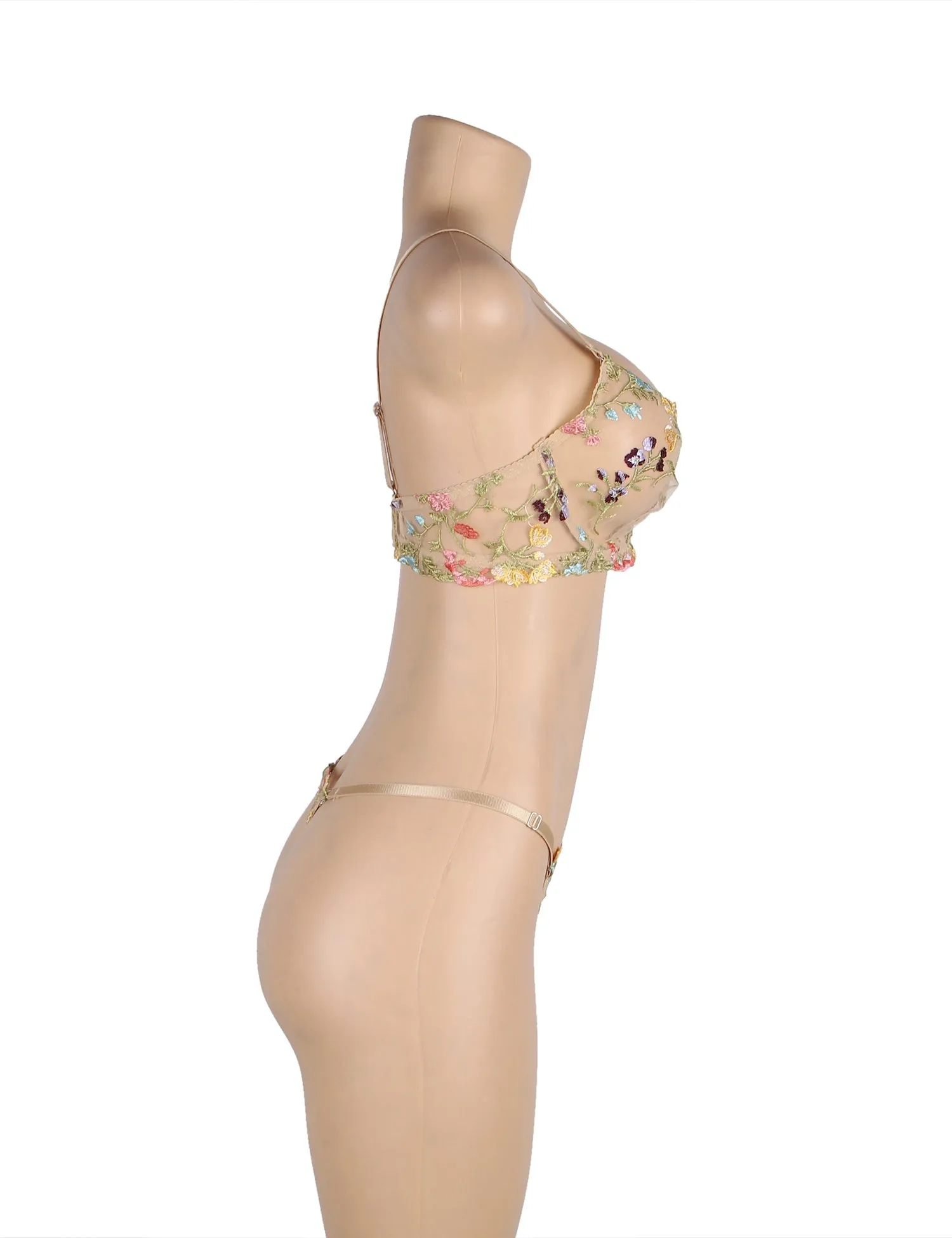 Floral Embroidery Underwire Lingerie Egypt Set