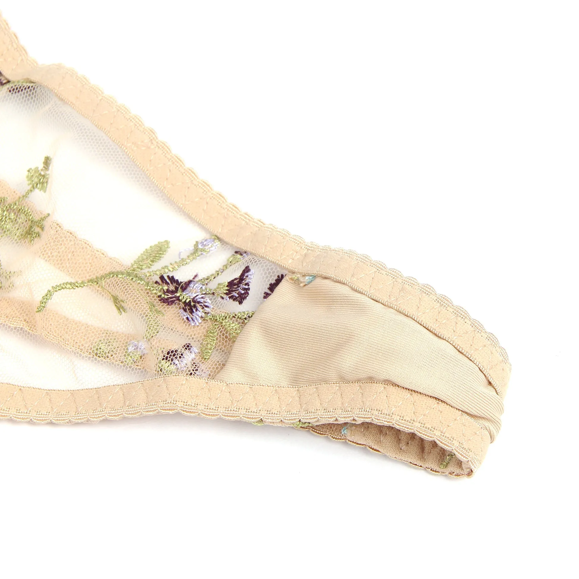 Floral Embroidery Underwire Lingerie Egypt Set