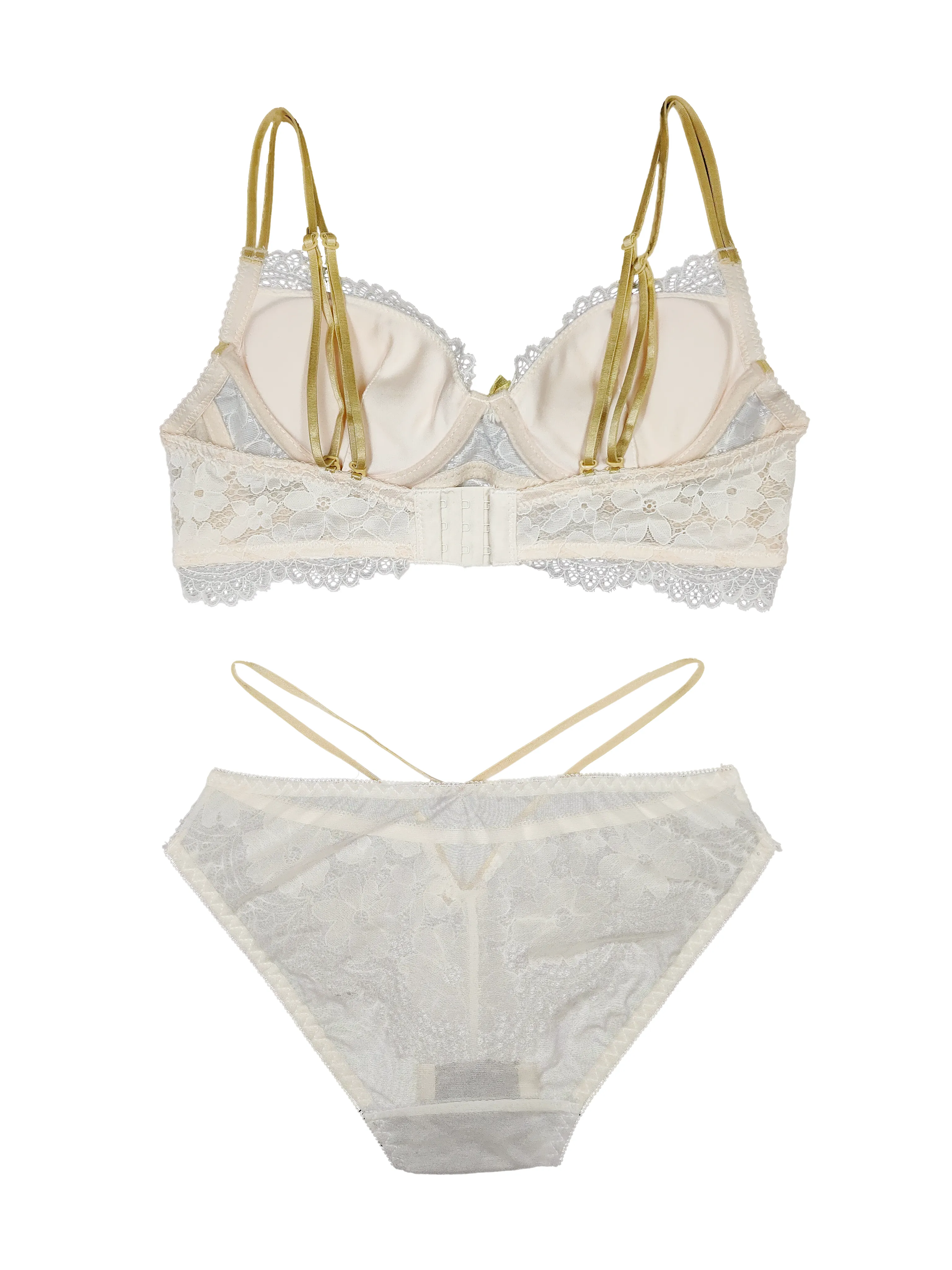 French Retro Thin Adjustable Bra Set