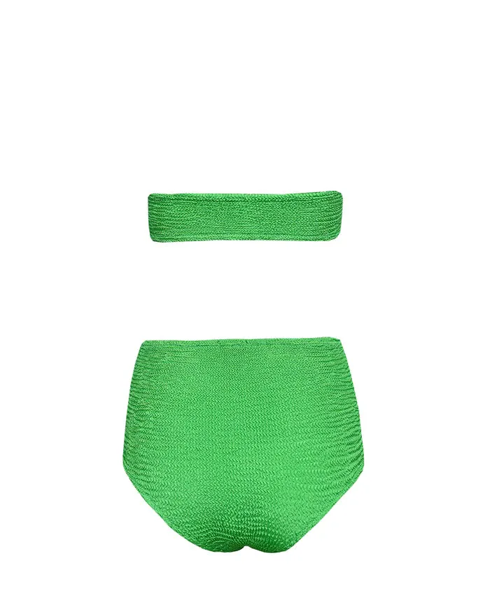 Frida Green Scrunch High Rise Bandeau Bikini