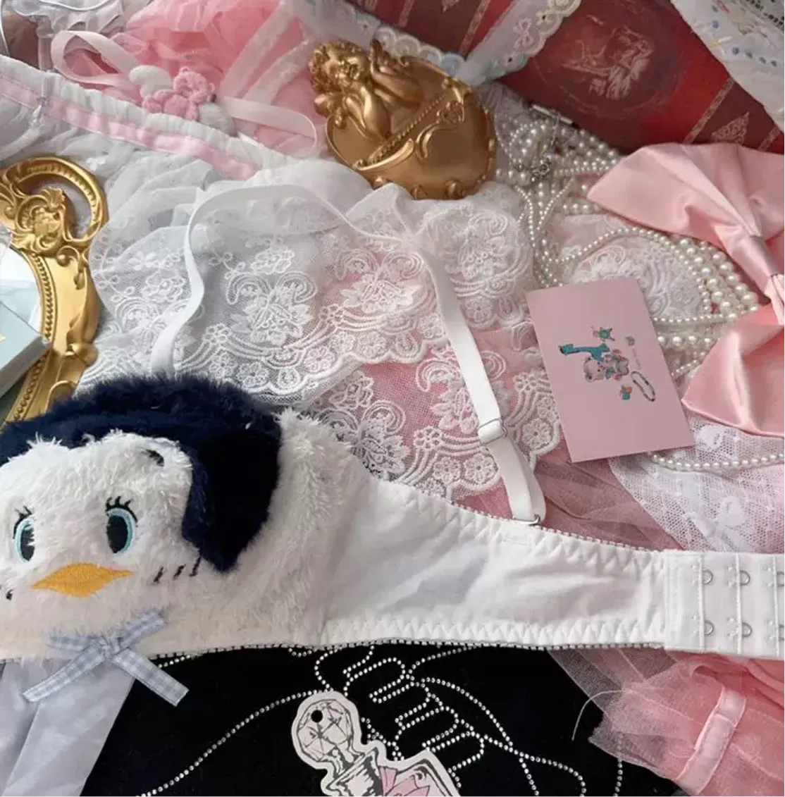 Furry Duck Plush Lingerie Set