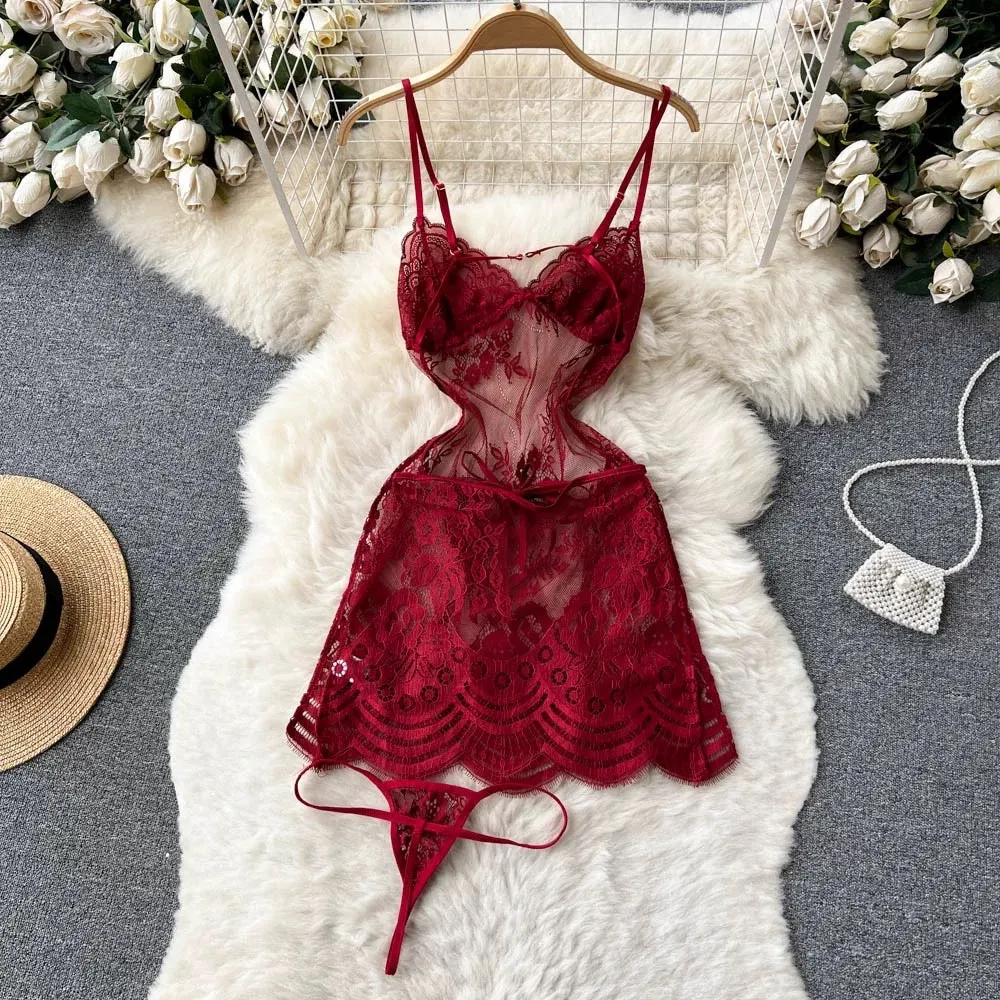 Georgia Lace Nightwear Lingerie With Thongs