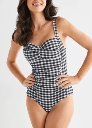Gingham Swimsuit - Black
