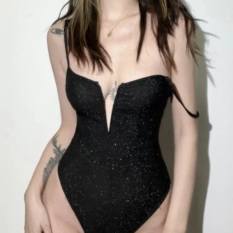 Glam Hour Plunge Bodysuit