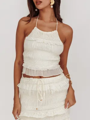 Halter Ruffle Cropped Top