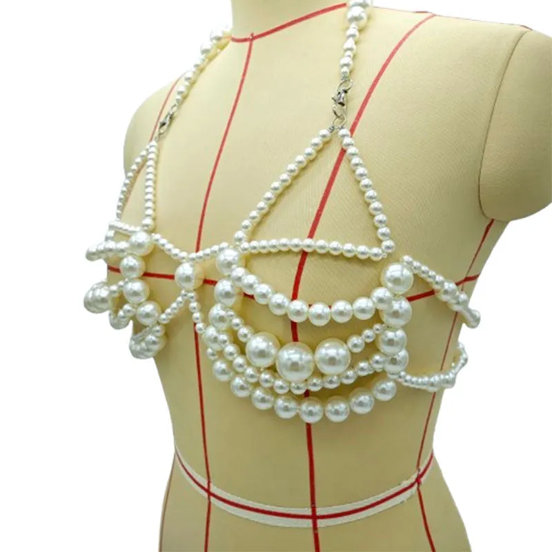 Handmade Pearl Bra – Elegant Beaded Lingerie for Special Occasions