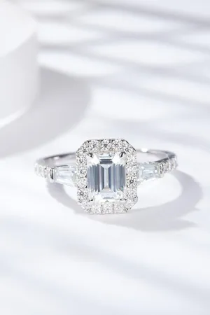 Hazel Blues® | 1 Carat Moissanite Geometric 925 Sterling Silver Ring