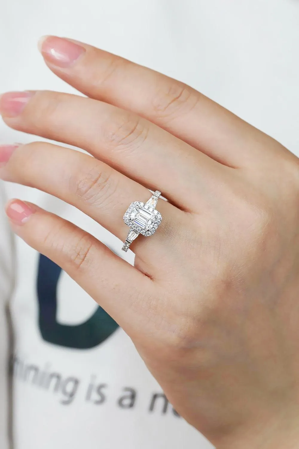 Hazel Blues® | 1 Carat Moissanite Geometric 925 Sterling Silver Ring
