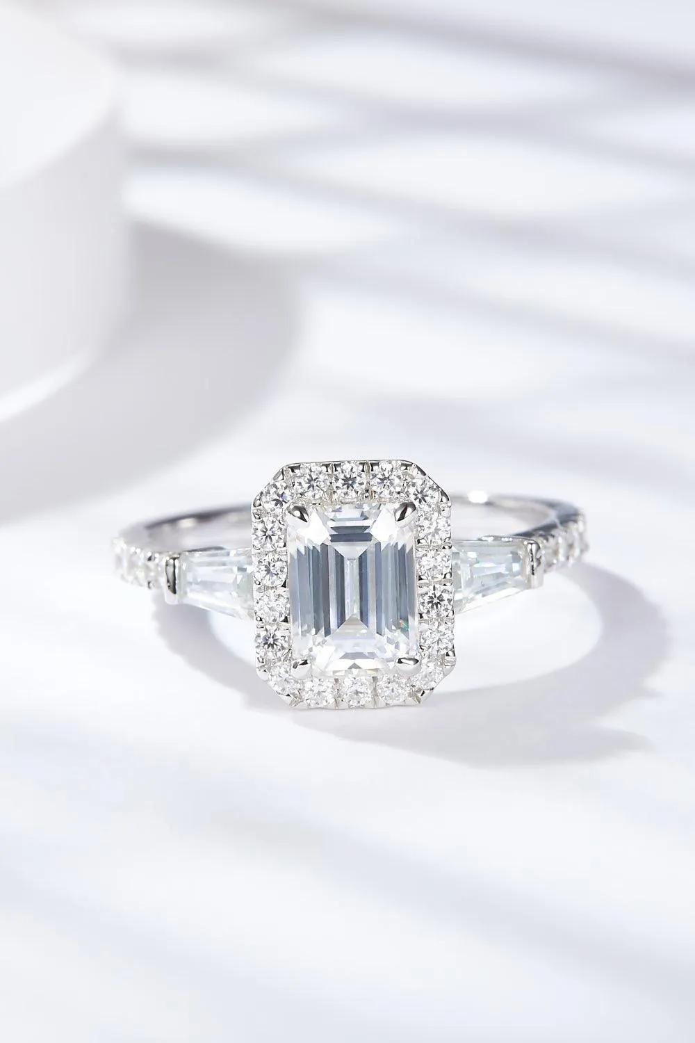 Hazel Blues® | 1 Carat Moissanite Geometric 925 Sterling Silver Ring
