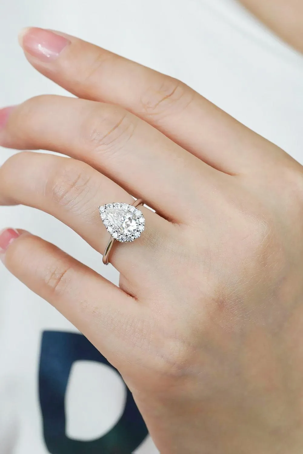 Hazel Blues® | 1.5 Carat Moissanite Teardrop Ring