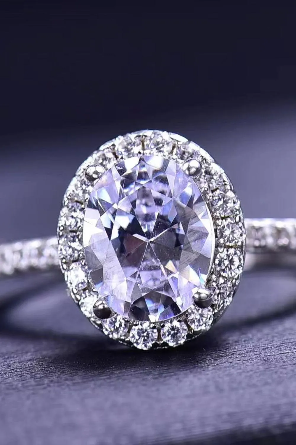 Hazel Blues® | 2 Carat Moissanite Platinum-Plated Ring