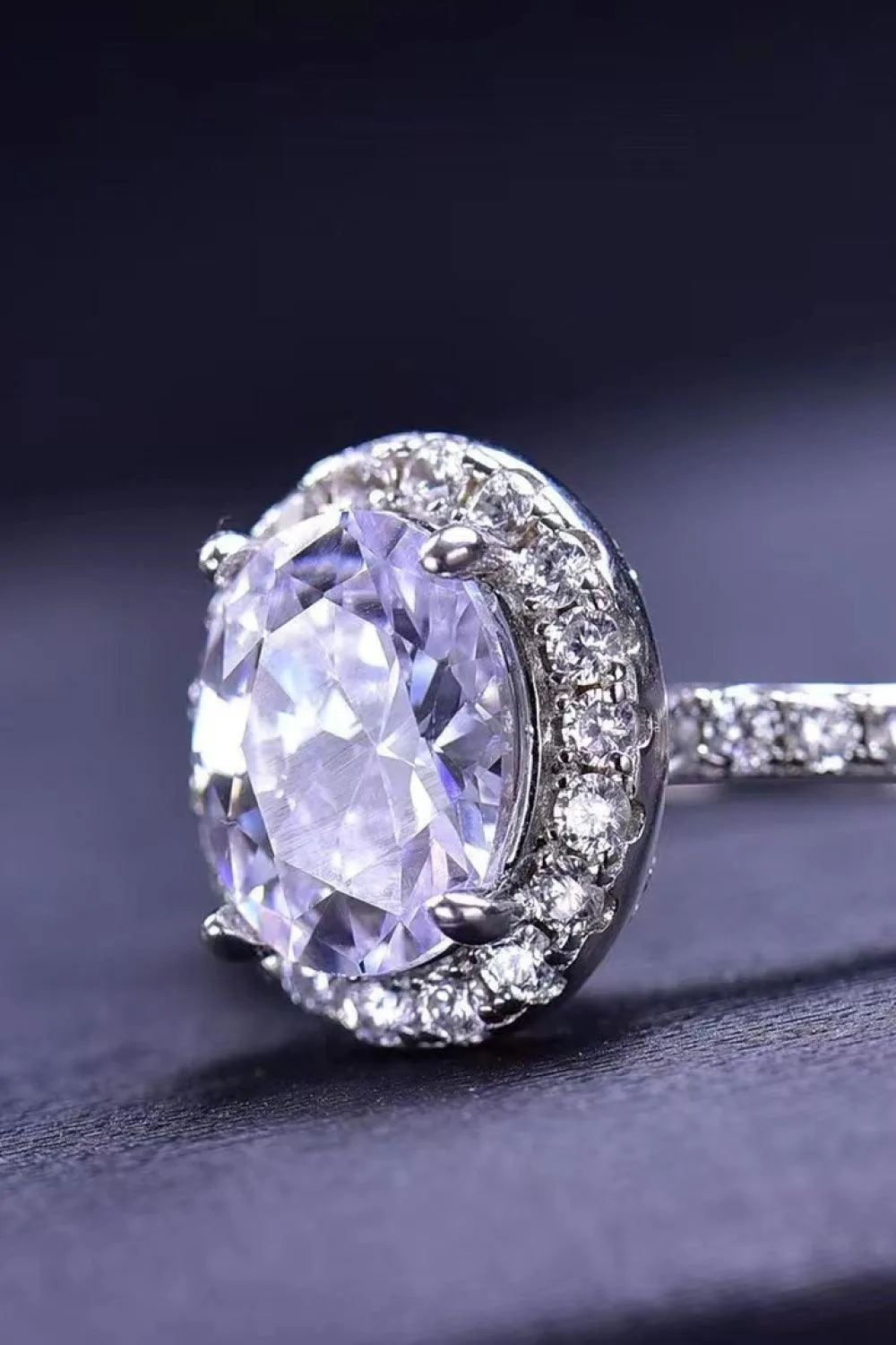 Hazel Blues® | 2 Carat Moissanite Platinum-Plated Ring