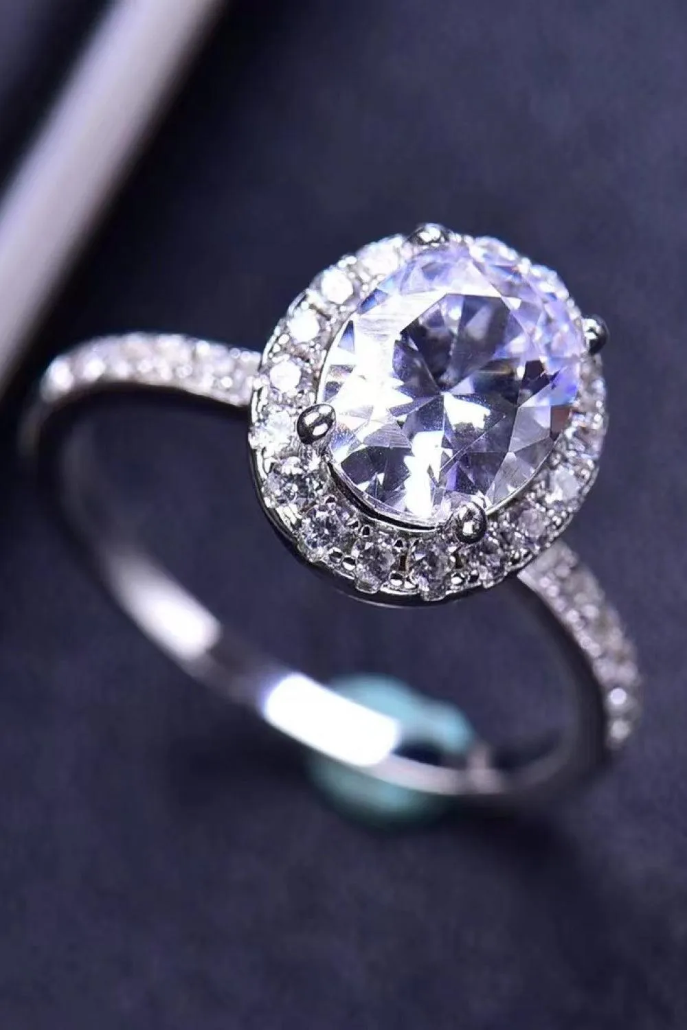 Hazel Blues® | 2 Carat Moissanite Platinum-Plated Ring