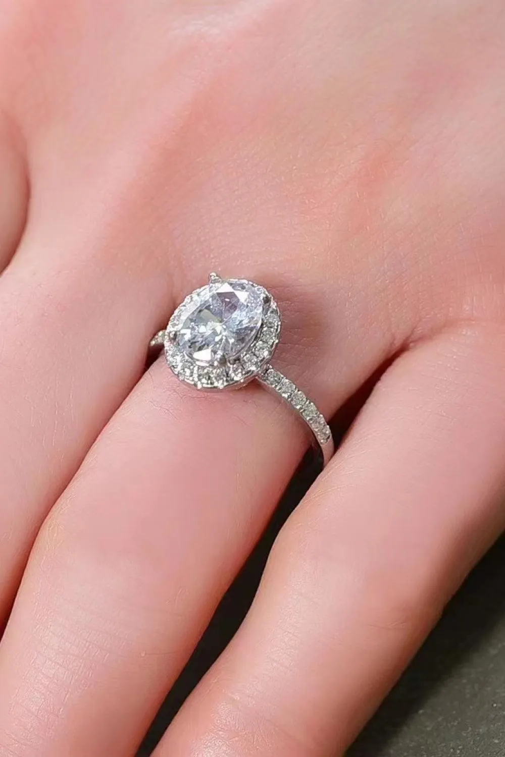 Hazel Blues® | 2 Carat Moissanite Platinum-Plated Ring