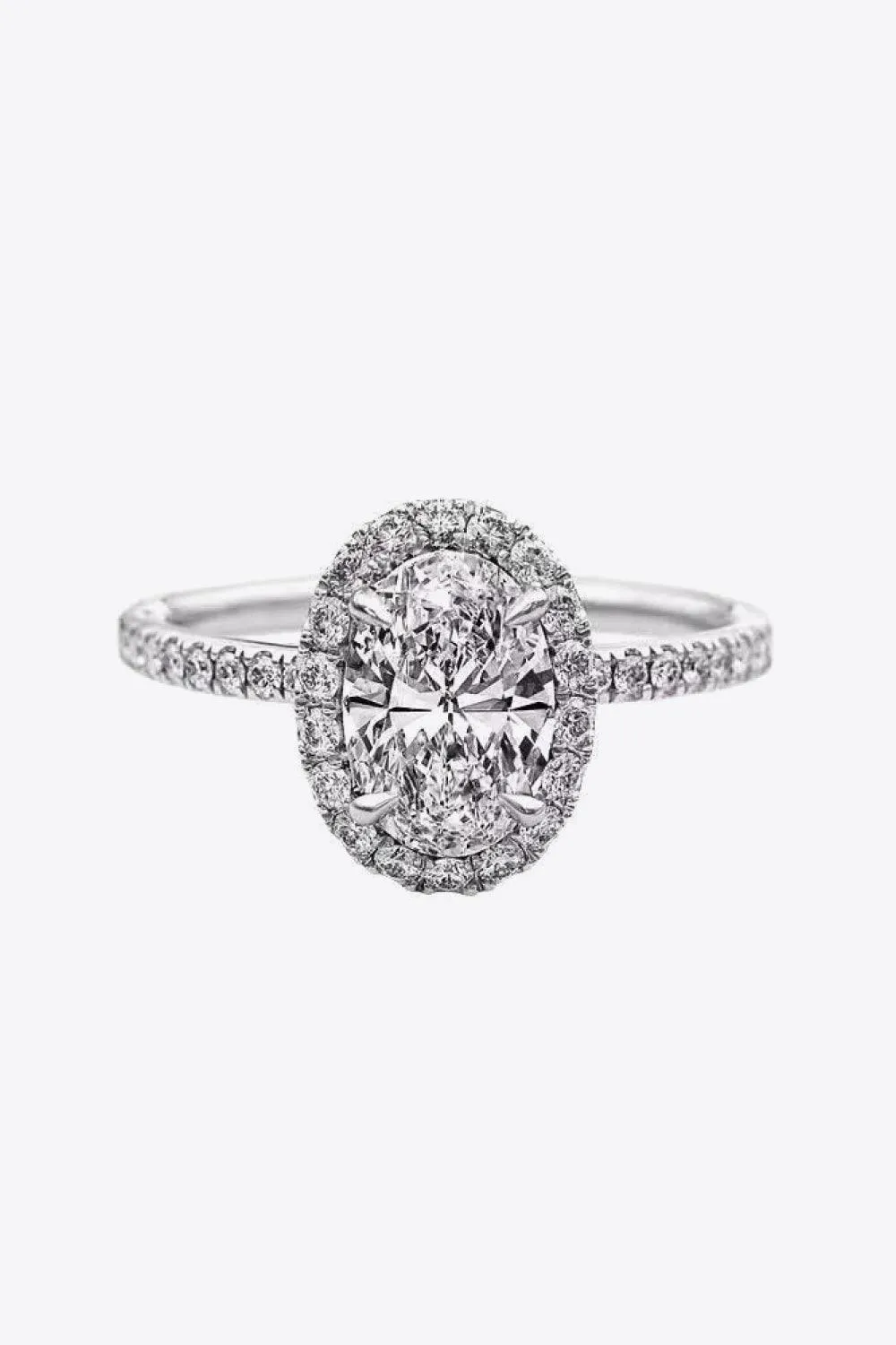 Hazel Blues® | 2 Carat Moissanite Platinum-Plated Ring
