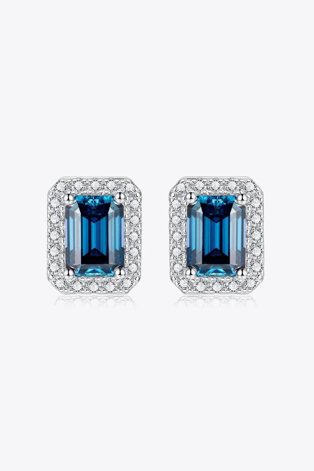 Hazel Blues® | 2 Carat Moissanite Stud Earrings in Indigo