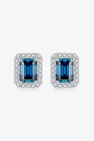 Hazel Blues® | 2 Carat Moissanite Stud Earrings in Indigo