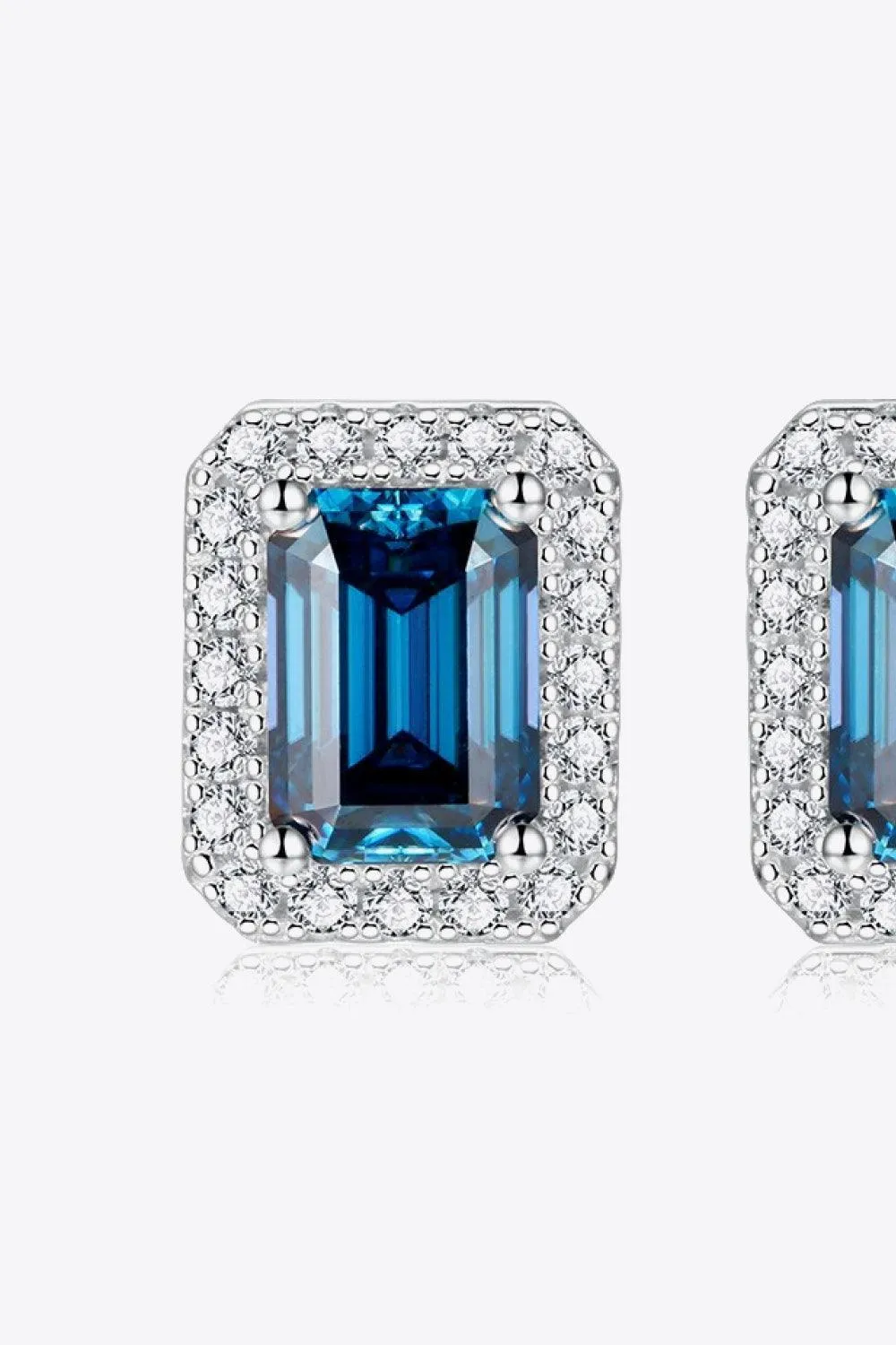 Hazel Blues® | 2 Carat Moissanite Stud Earrings in Indigo