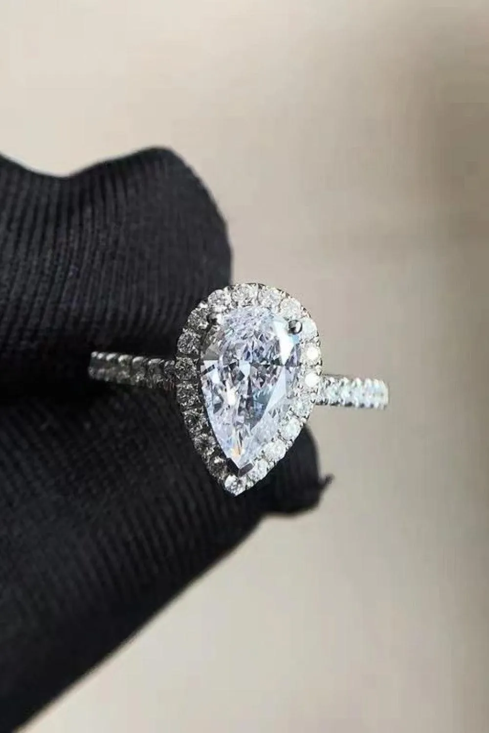 Hazel Blues® | 2 Carat Moissanite Teardrop Cluster Ring