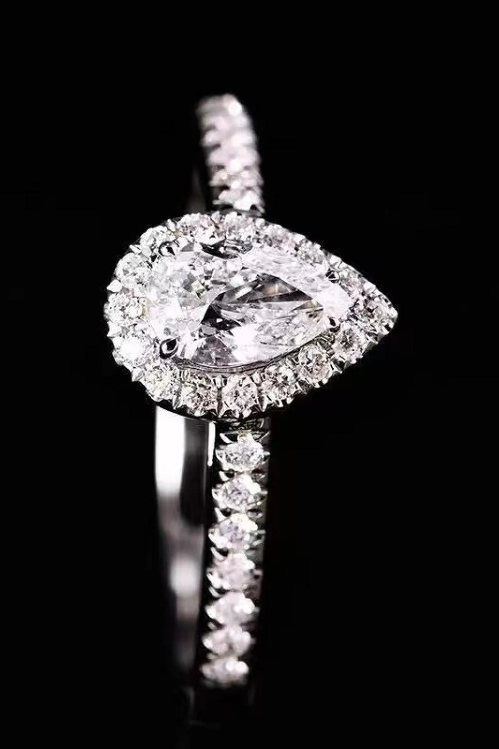 Hazel Blues® | 2 Carat Moissanite Teardrop Cluster Ring