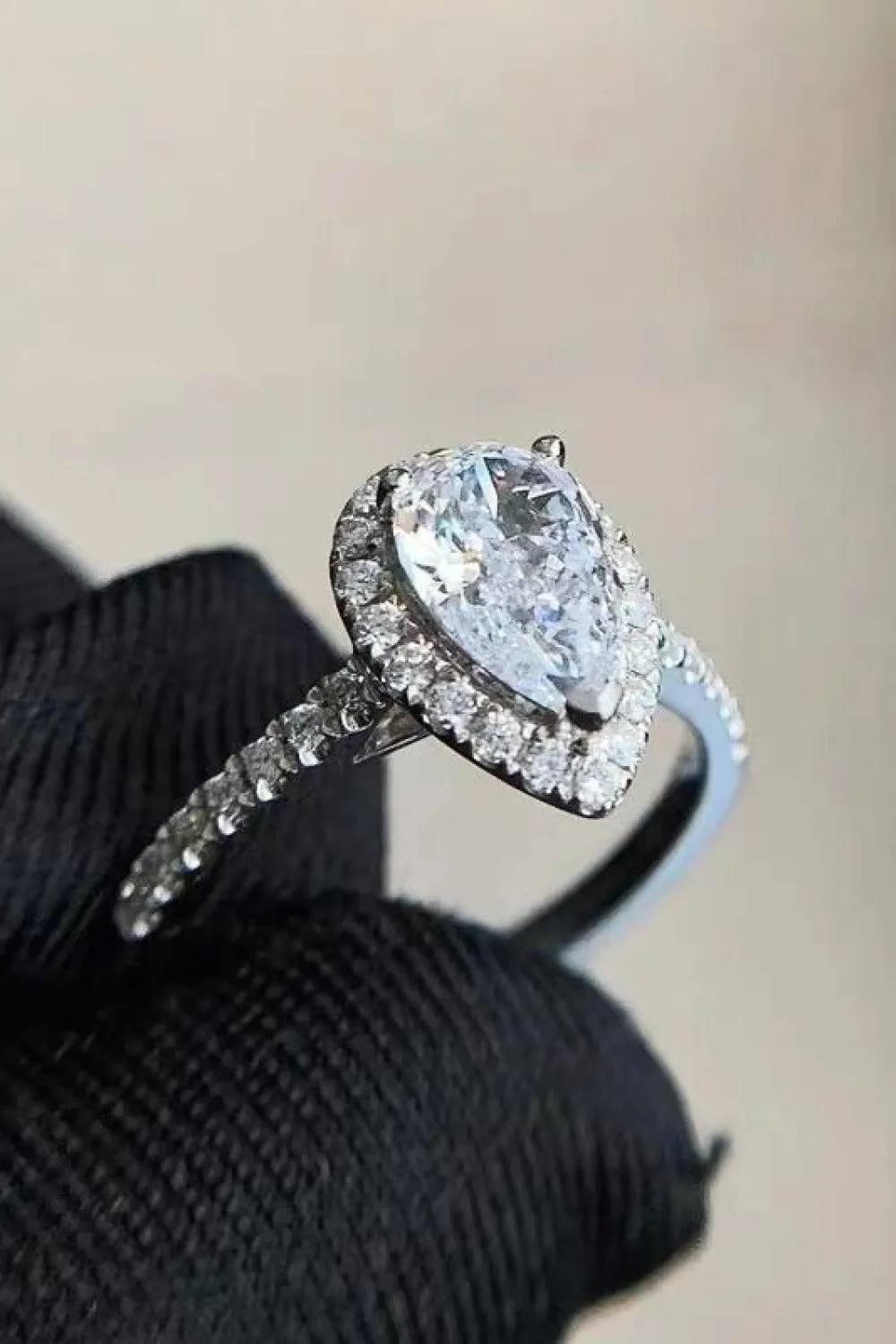 Hazel Blues® | 2 Carat Moissanite Teardrop Cluster Ring