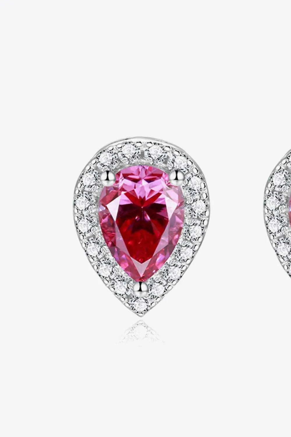 Hazel Blues® | 2 Carat Moissanite Teardrop Stud Earrings in Rose