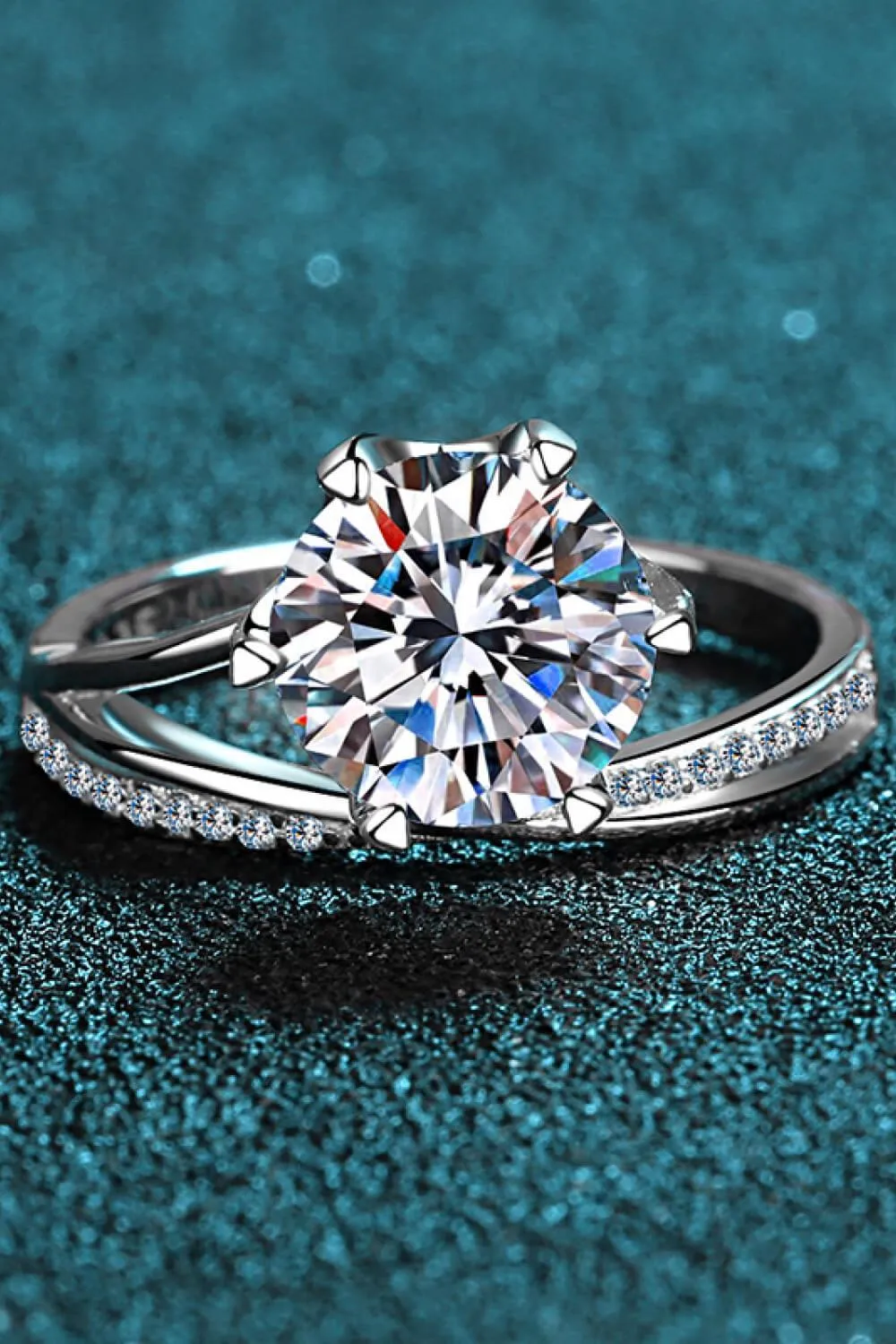 Hazel Blues® | 3 Carat Moissanite 6-Prong Ring