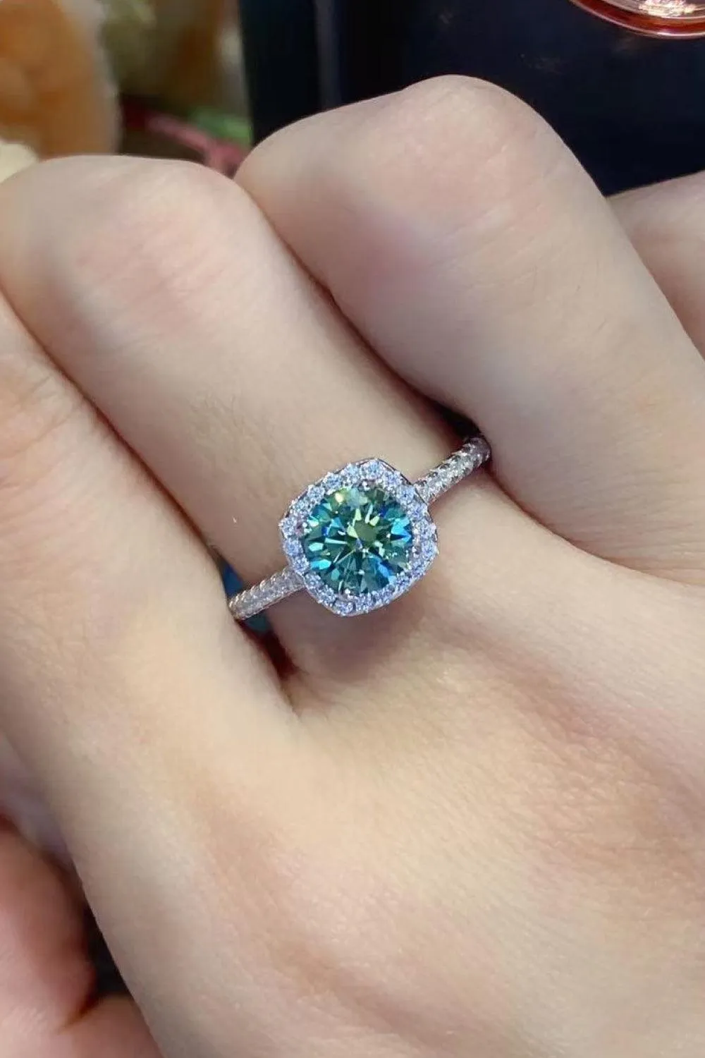 Hazel Blues® | 3 Carat Moissanite Platinum-Plated Cluster Ring