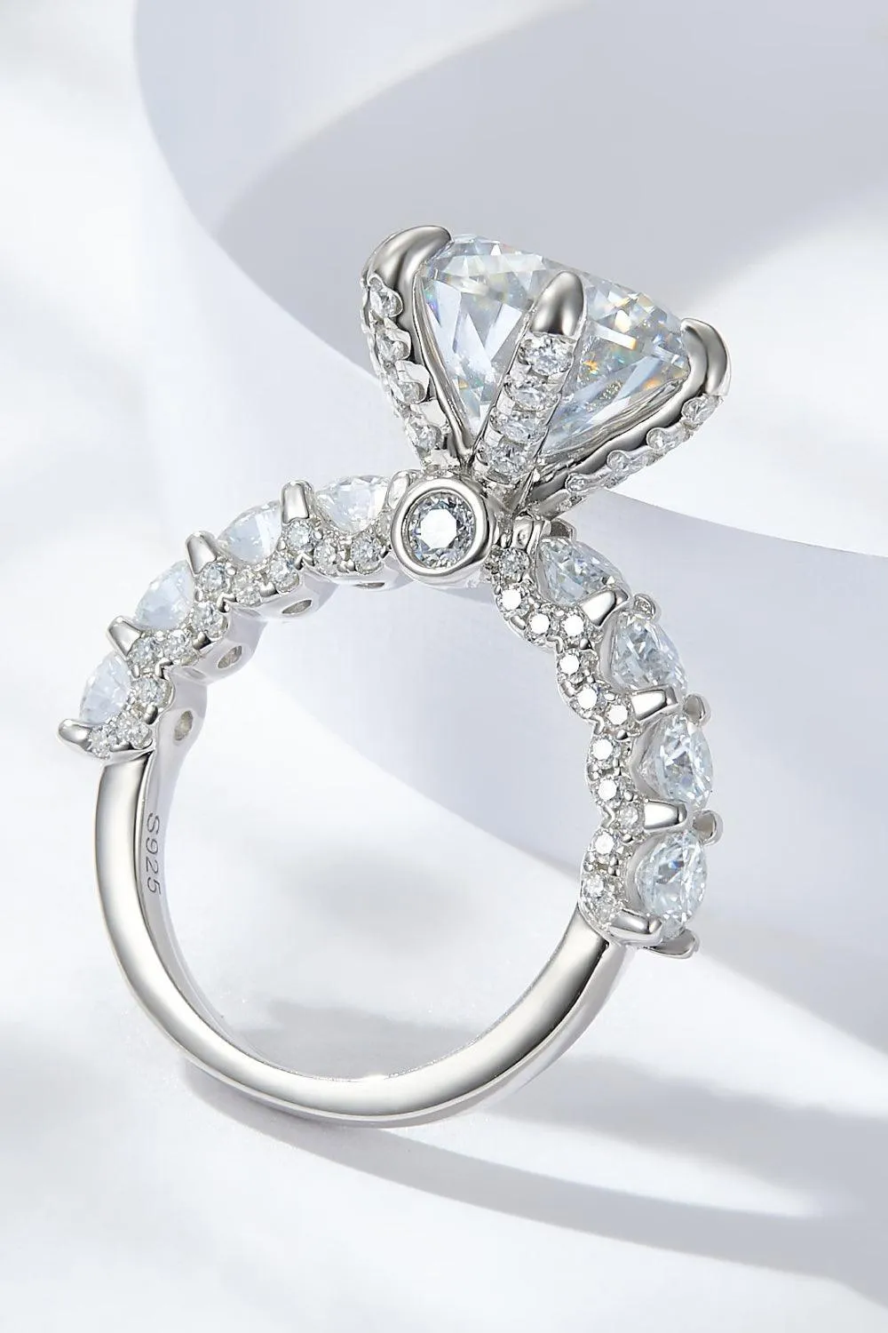 Hazel Blues® | 3-Carat Moissanite Platinum-Plated Side Stone Ring