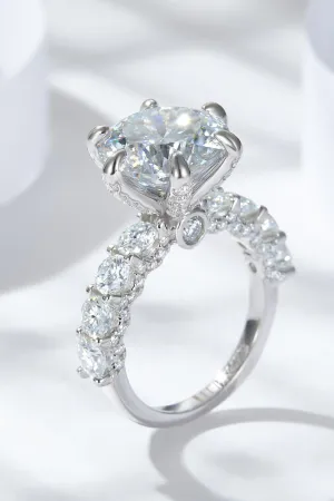 Hazel Blues® | 3-Carat Moissanite Platinum-Plated Side Stone Ring
