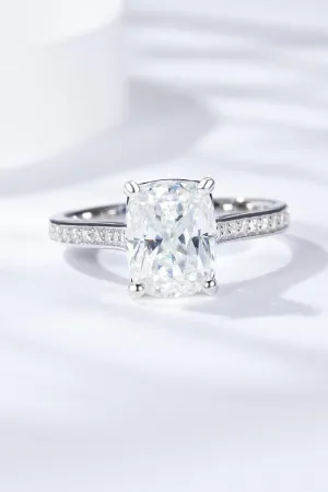 Hazel Blues® | 3 Carat Moissanite Platinum-Plated Side Stone Ring