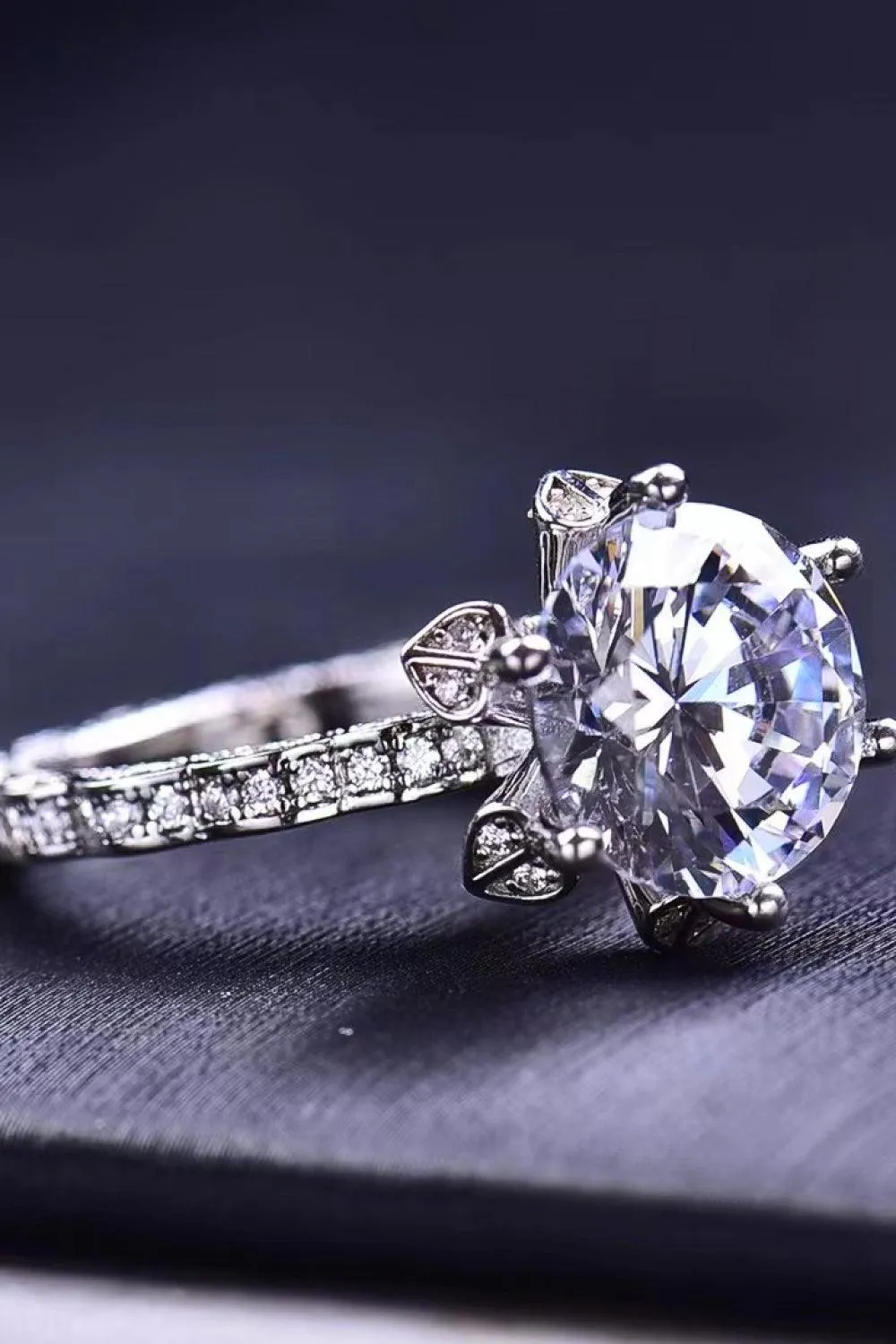 Hazel Blues® | 5 Carat Moissanite Heart 925 Sterling Silver Ring
