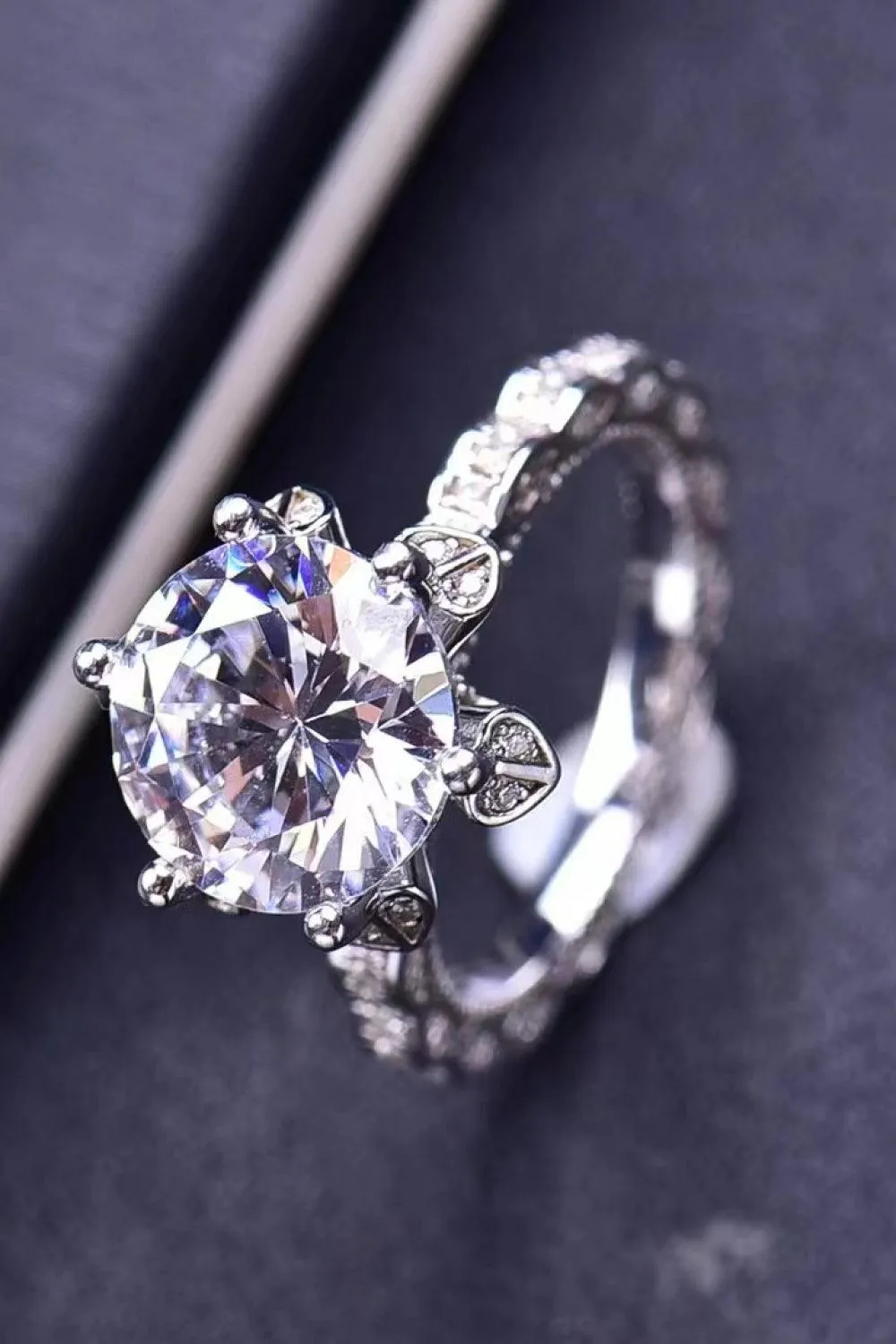 Hazel Blues® | 5 Carat Moissanite Heart 925 Sterling Silver Ring