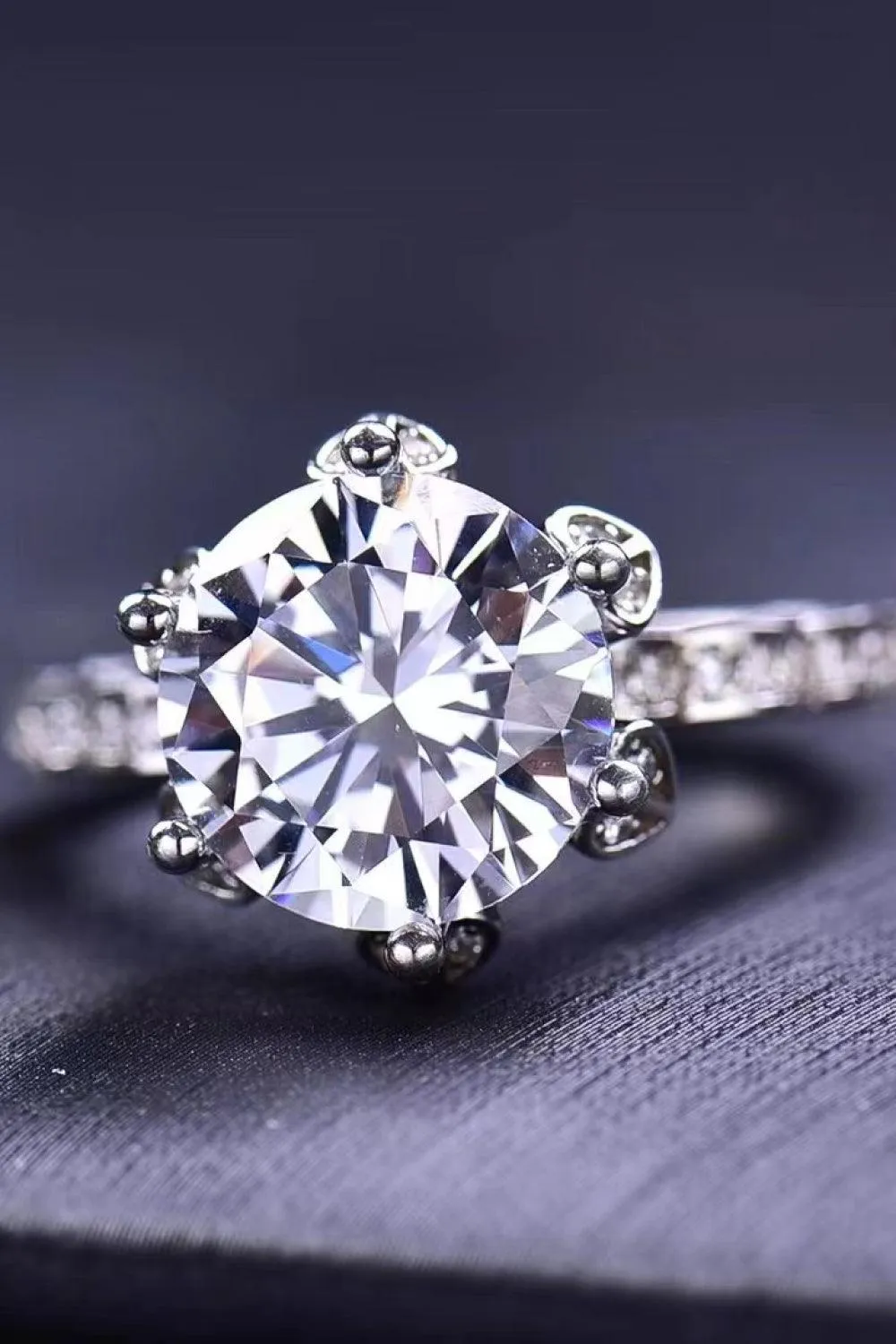 Hazel Blues® | 5 Carat Moissanite Heart 925 Sterling Silver Ring
