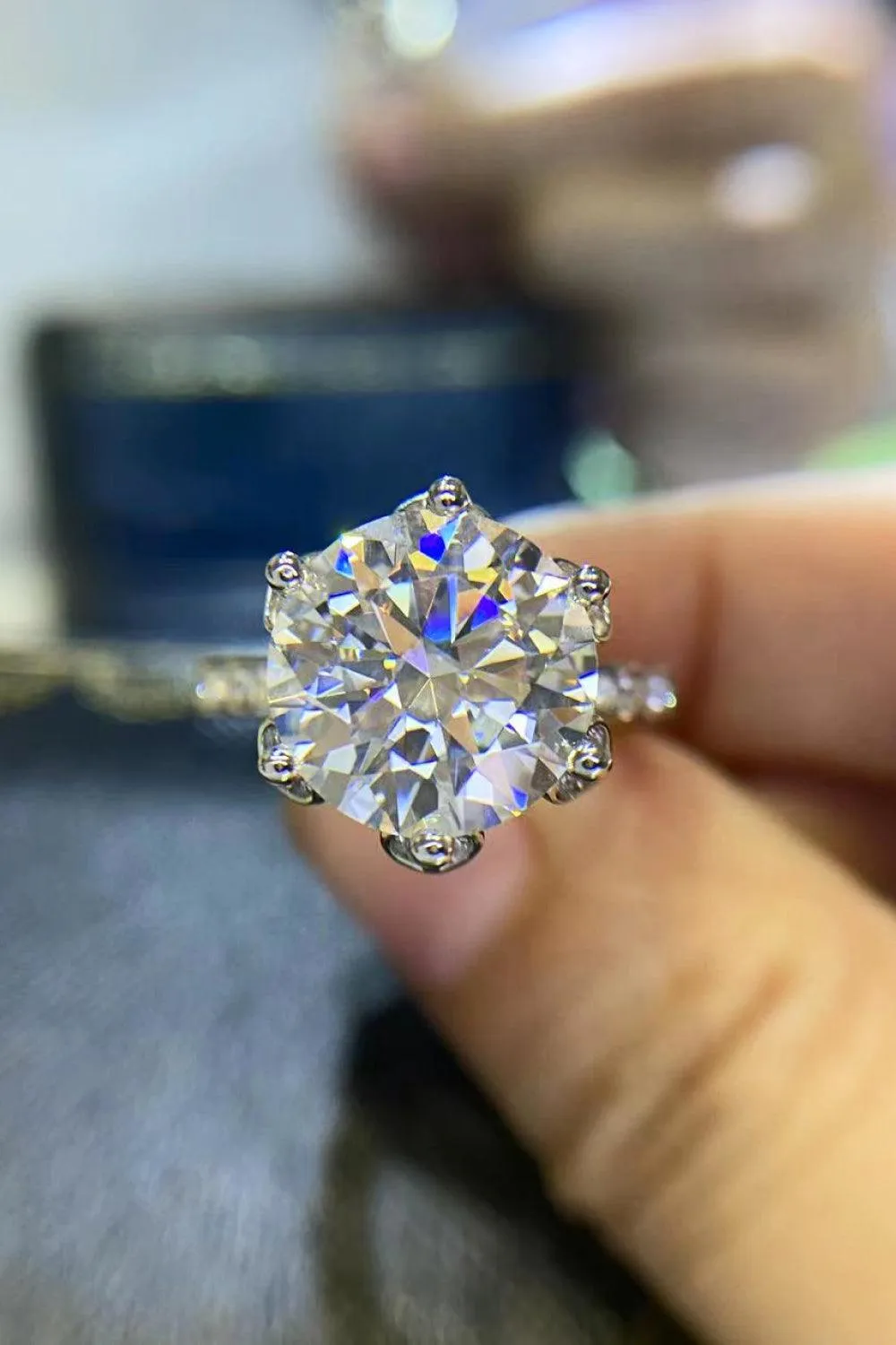 Hazel Blues® | 5 Carat Moissanite Heart 925 Sterling Silver Ring