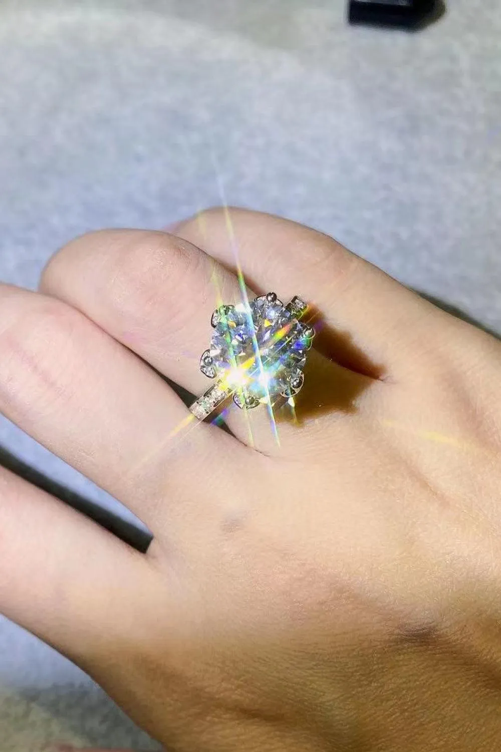 Hazel Blues® | 5 Carat Moissanite Heart 925 Sterling Silver Ring