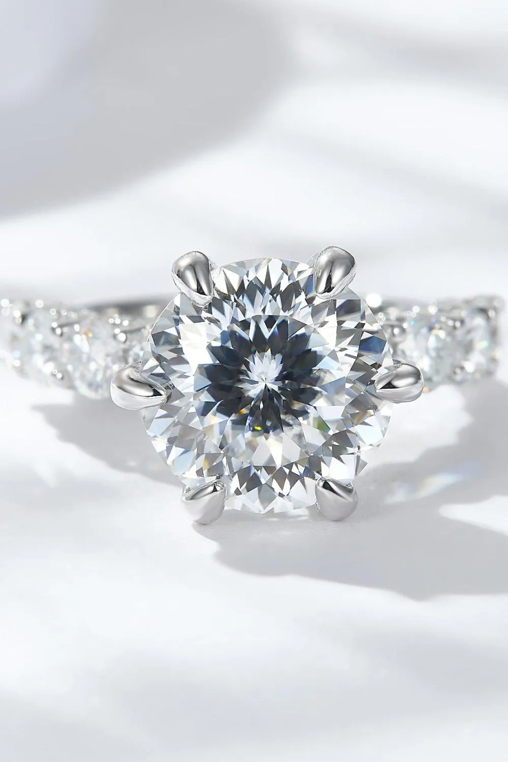 Hazel Blues® | 5 Carat Moissanite Side Stone Ring