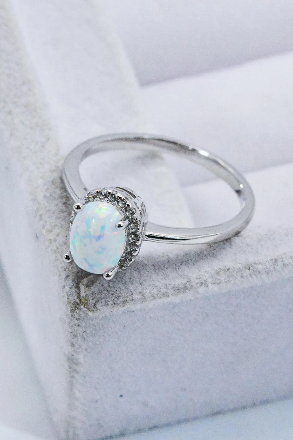 Hazel Blues® | 925 Sterling Silver 4-Prong Opal Ring