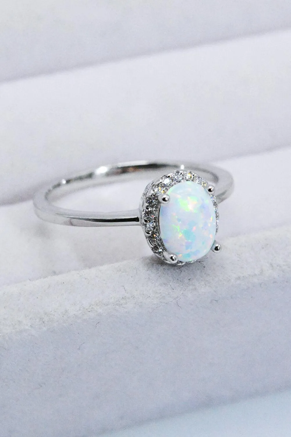 Hazel Blues® | 925 Sterling Silver 4-Prong Opal Ring